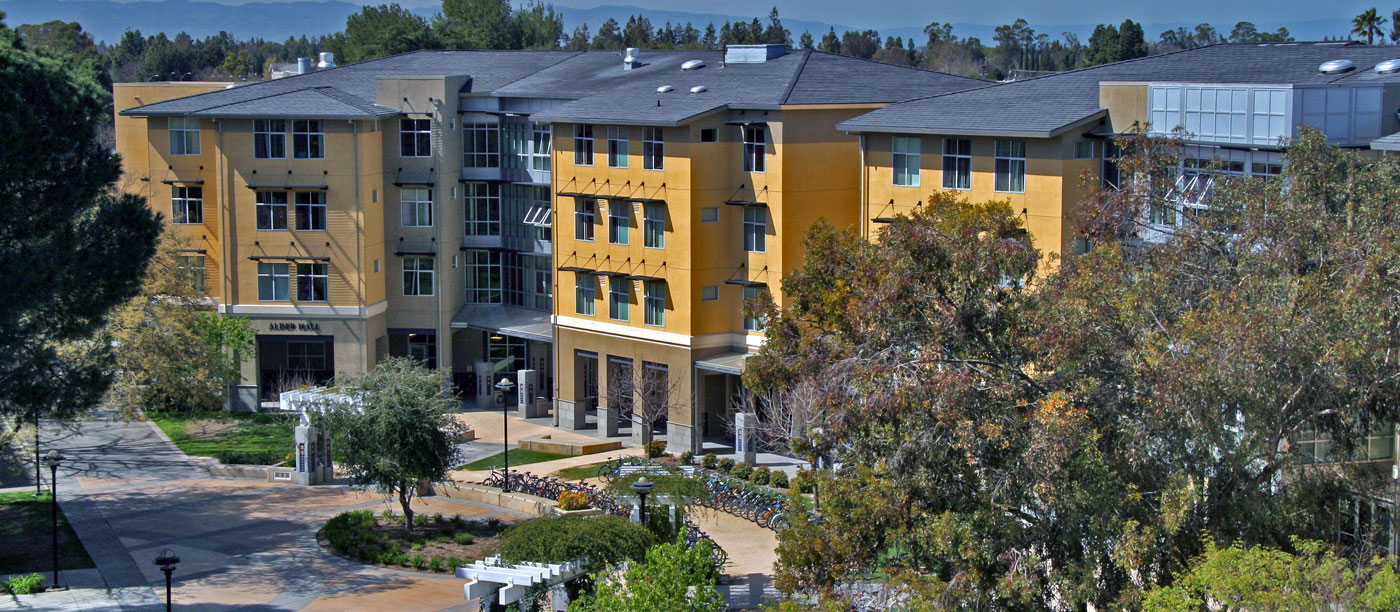 Aerial view of Alder and Thompson Halls